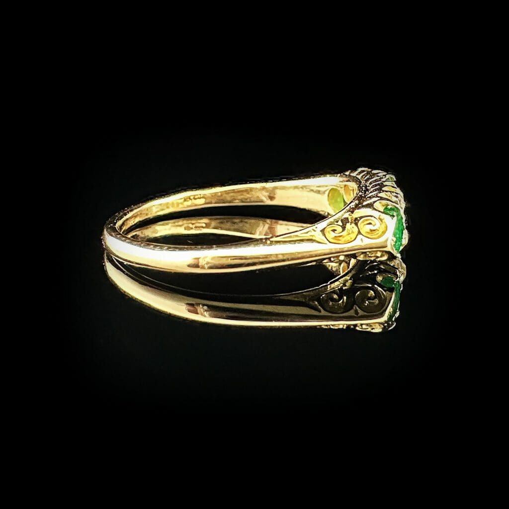 'Eunice'-Antique Edwardian emerald and diamond ring - Image 4