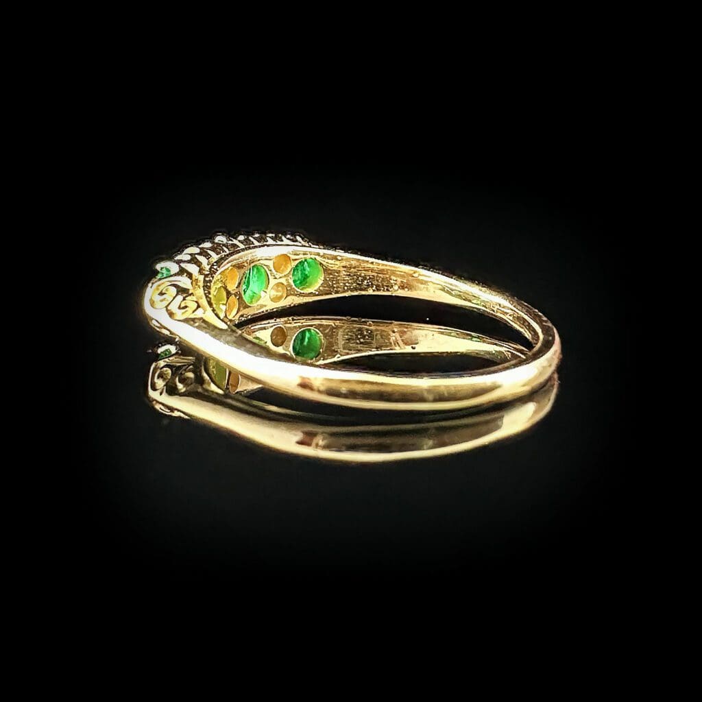 'Eunice'-Antique Edwardian emerald and diamond ring - Image 6