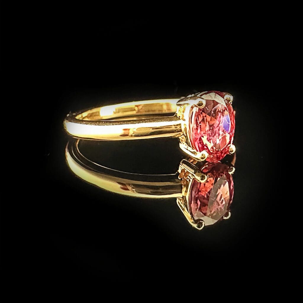 'Sibella'-Oval faceted rubellite ring - Image 3