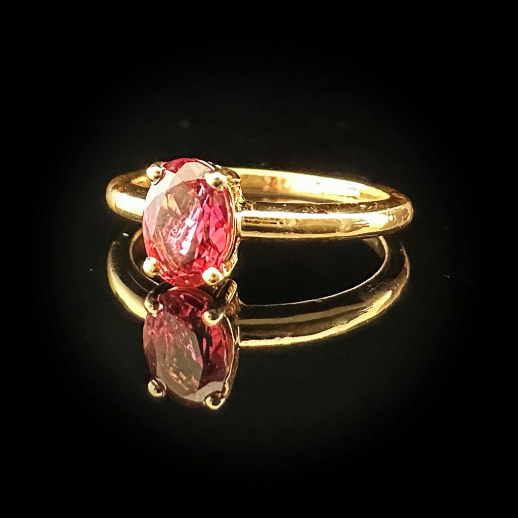 'Sibella'-Oval faceted rubellite ring - Image 7