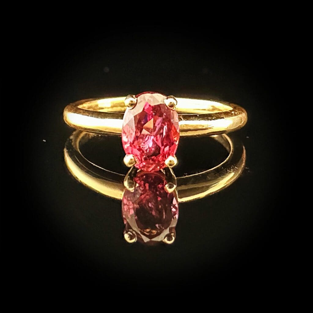 'Sibella'-Oval faceted rubellite ring - Image 8