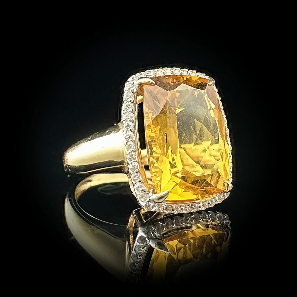 Antique cut citrine & white topaz ring - Image 3