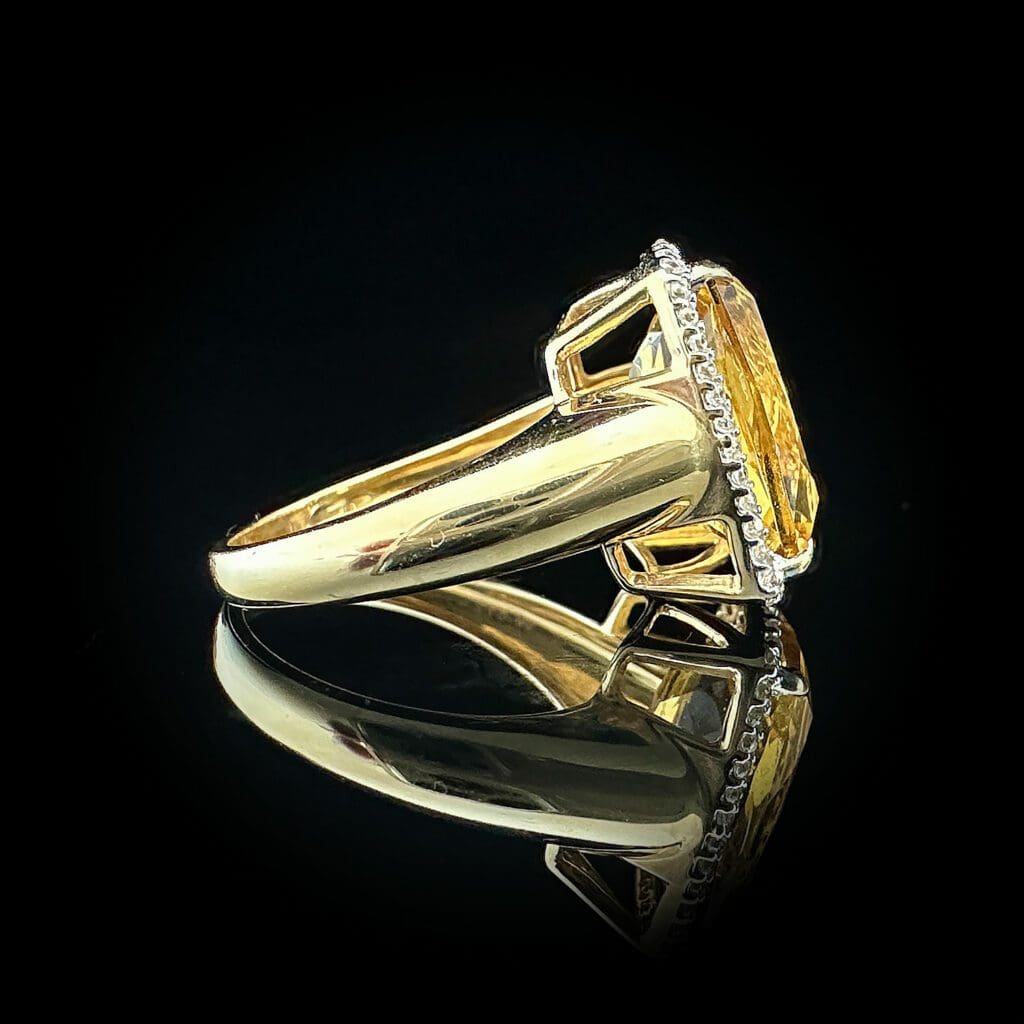 Antique cut citrine & white topaz ring - Image 4