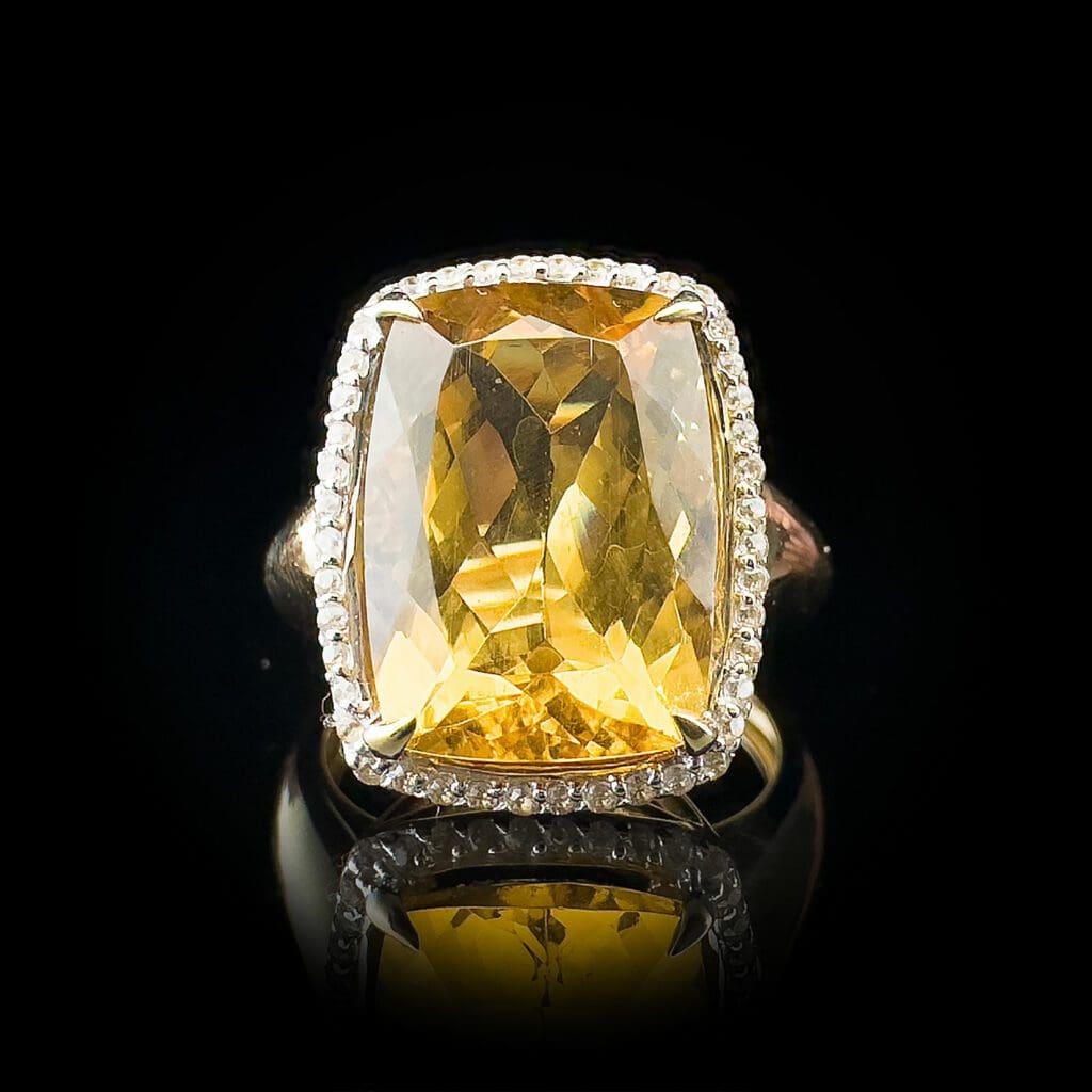 Antique cut citrine & white topaz ring - Image 9