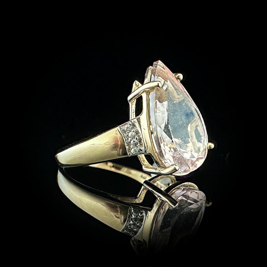 'Morgana'-Teardrop morganite sapphire ring - Image 4