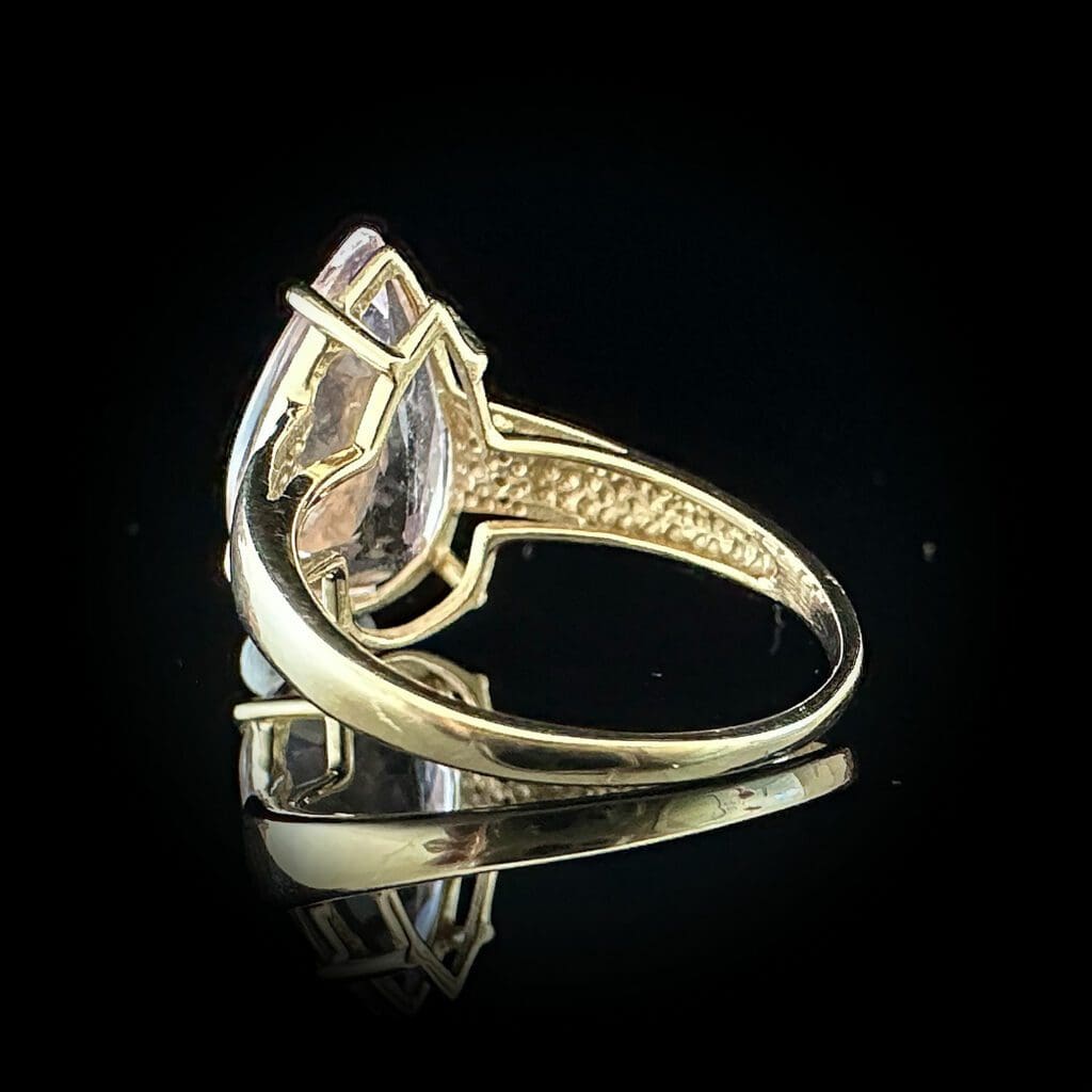 'Morgana'-Teardrop morganite sapphire ring - Image 6