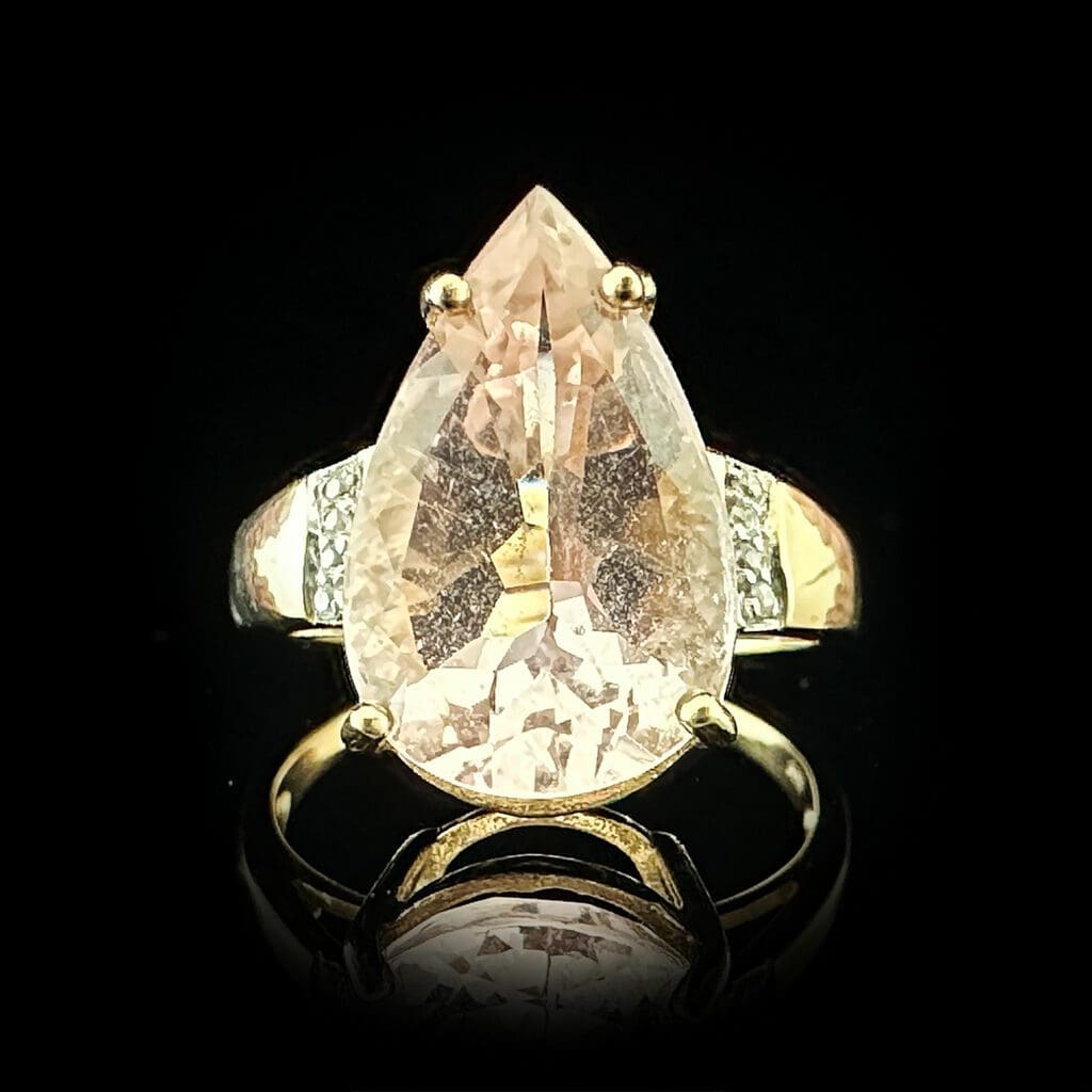 'Morgana'-Teardrop morganite sapphire ring - Image 8