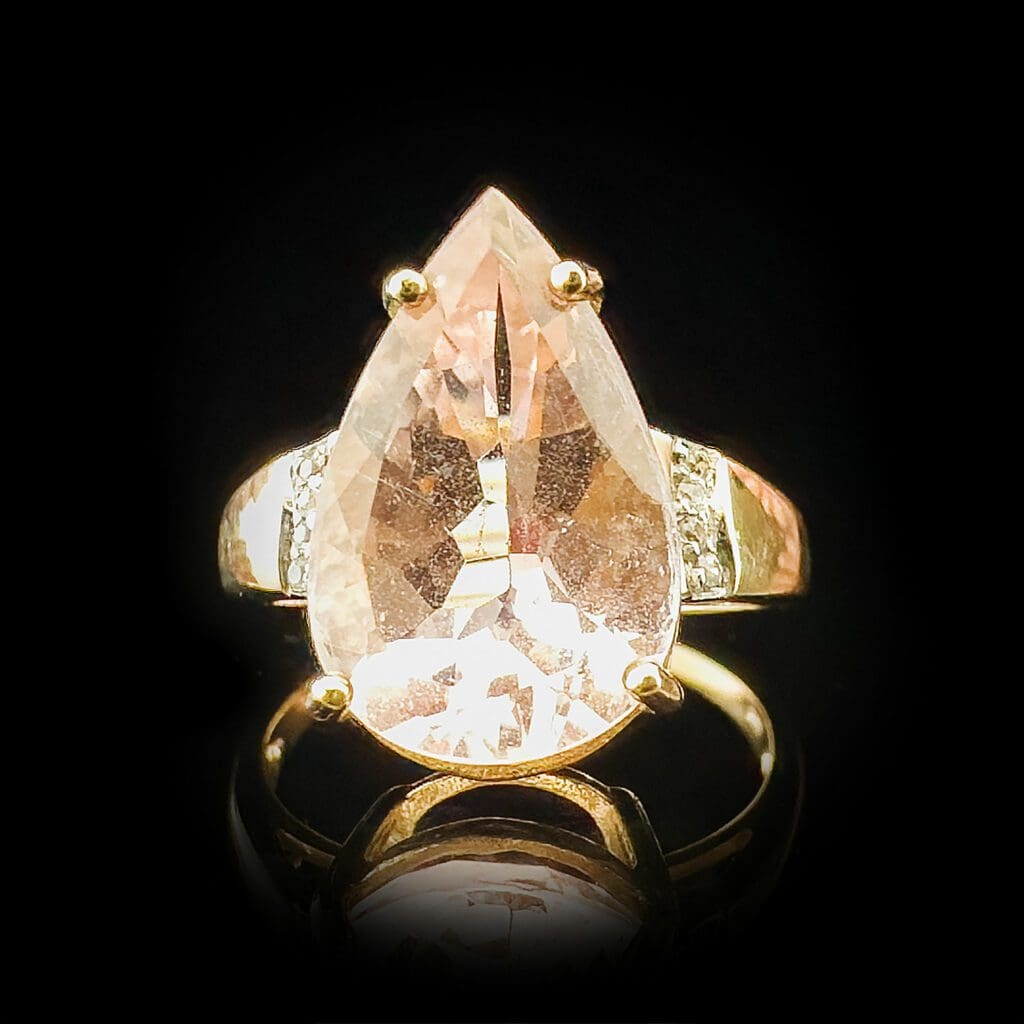 'Morgana'-Teardrop morganite sapphire ring