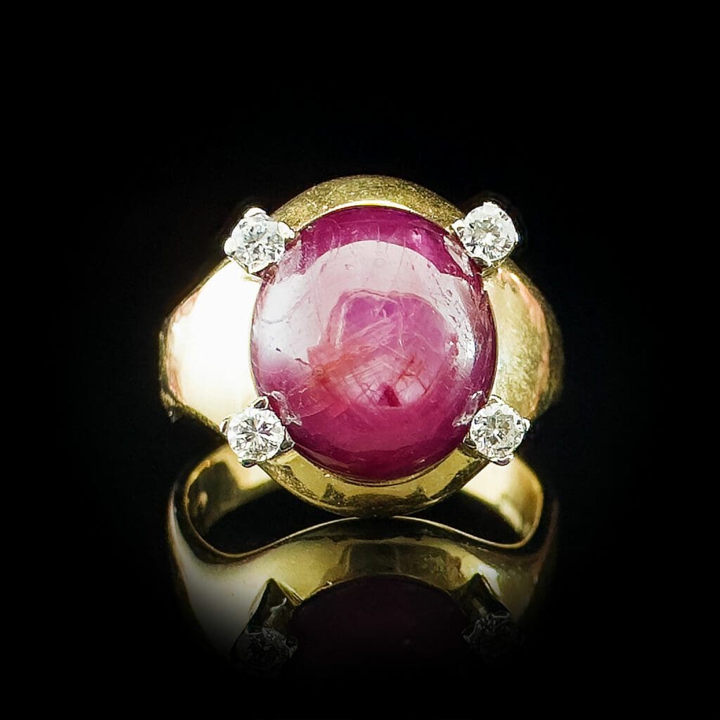 'Stella'-Star ruby diamond ring