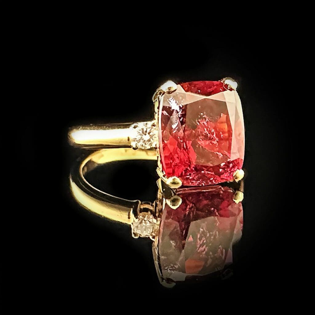 'Claudia'-Antique cut rubellite diamond ring - Image 3