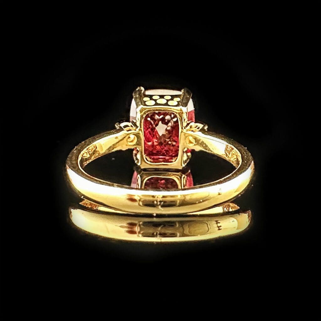 'Claudia'-Antique cut rubellite diamond ring - Image 4