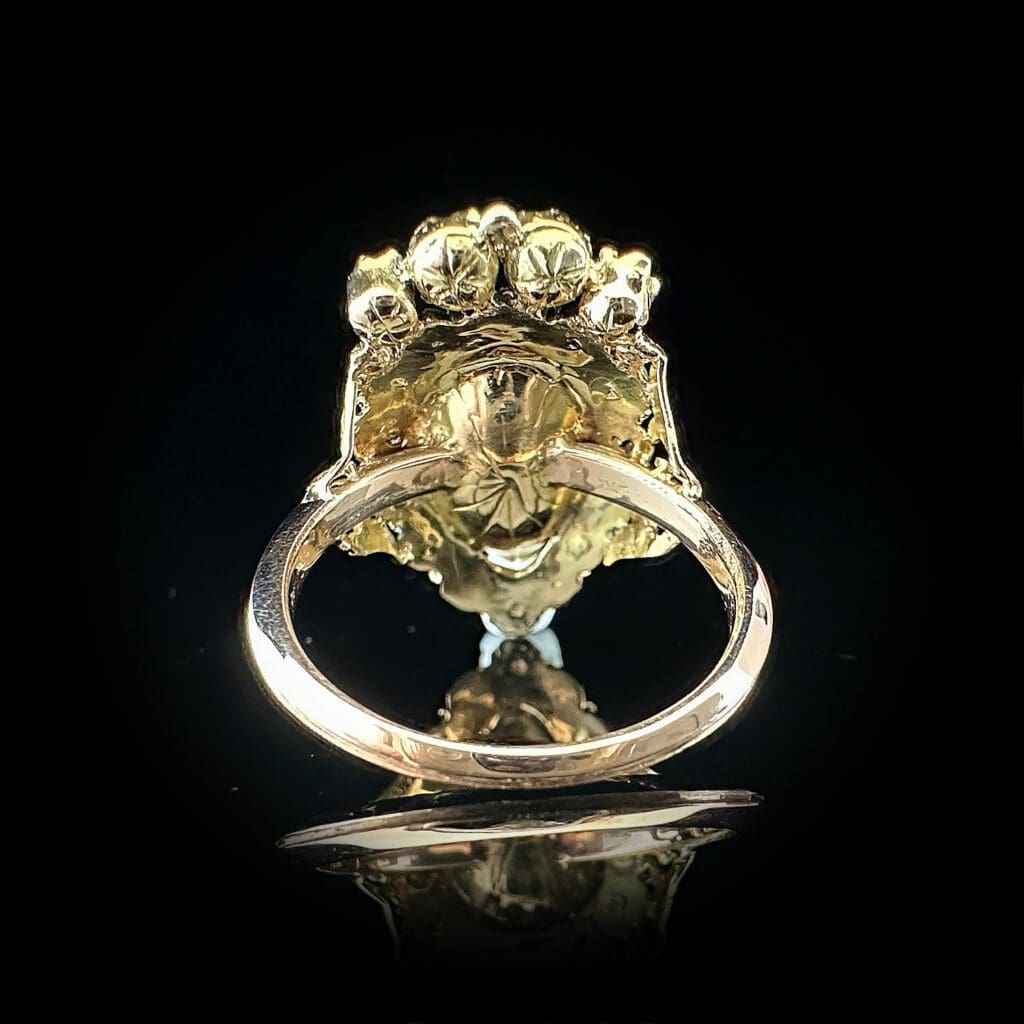 'Queen E2'-Impressive Antique Georgian rose cut diamond heart ring - Image 5