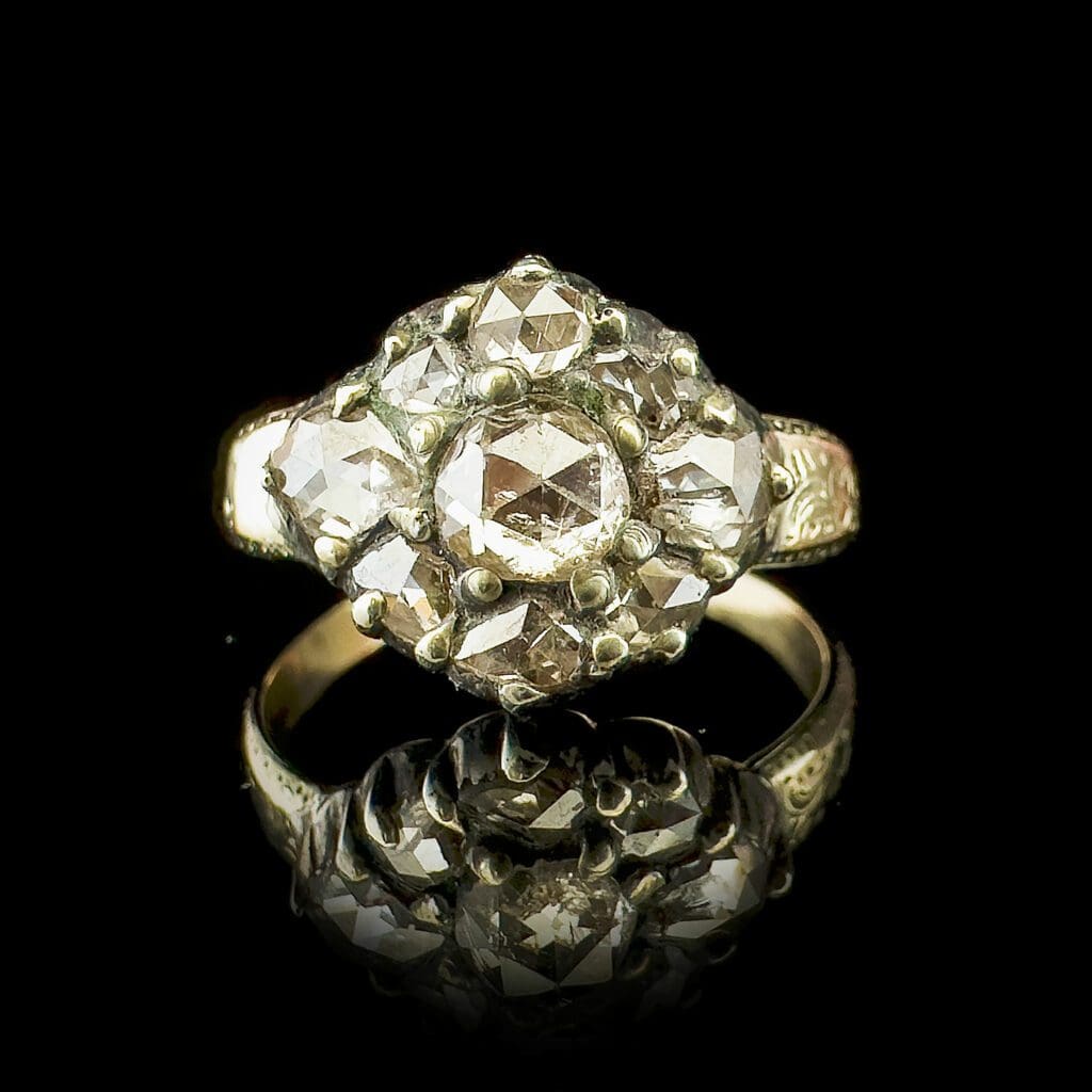Georgian mystery diamond cluster ring