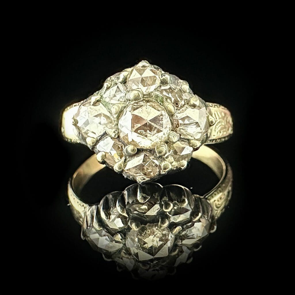 Georgian mystery diamond cluster ring - Image 9