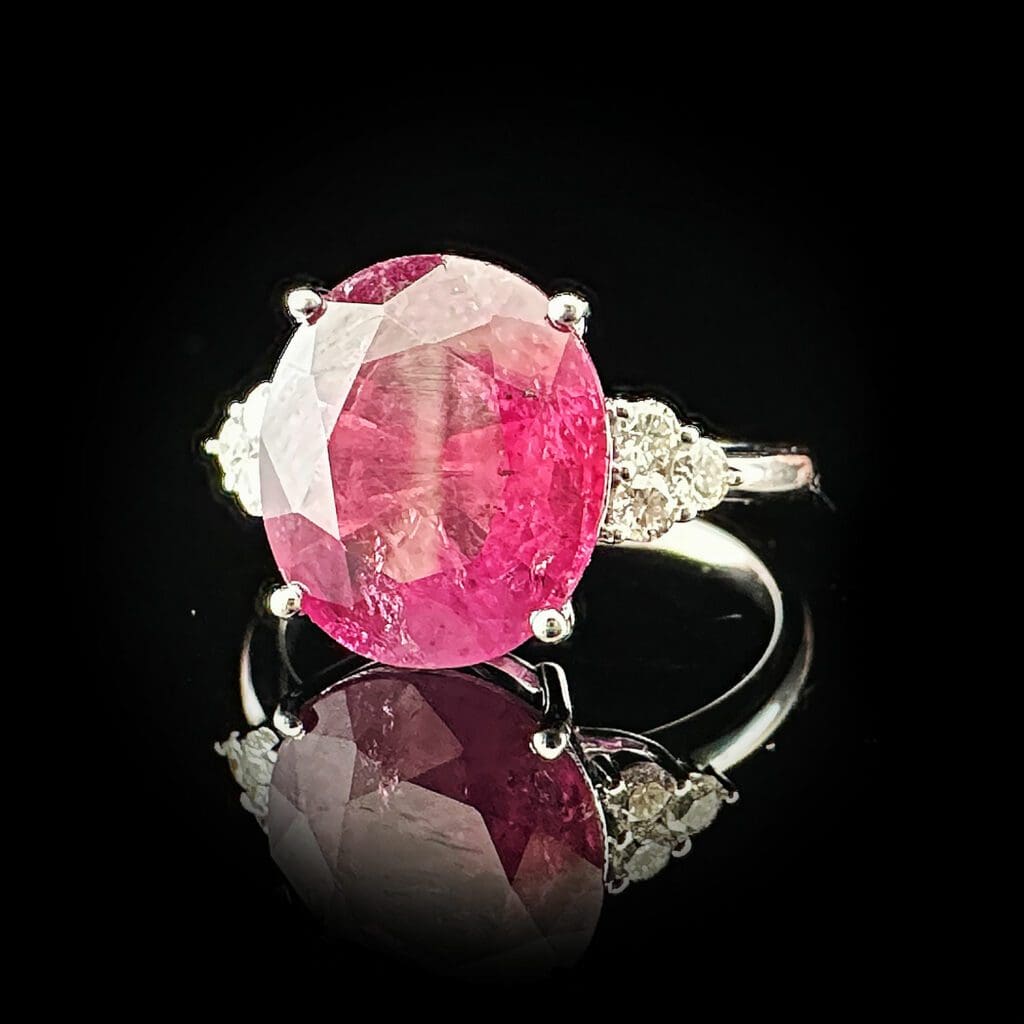 'Rapunzel'-18K white gold ruby diamond ring - Image 7