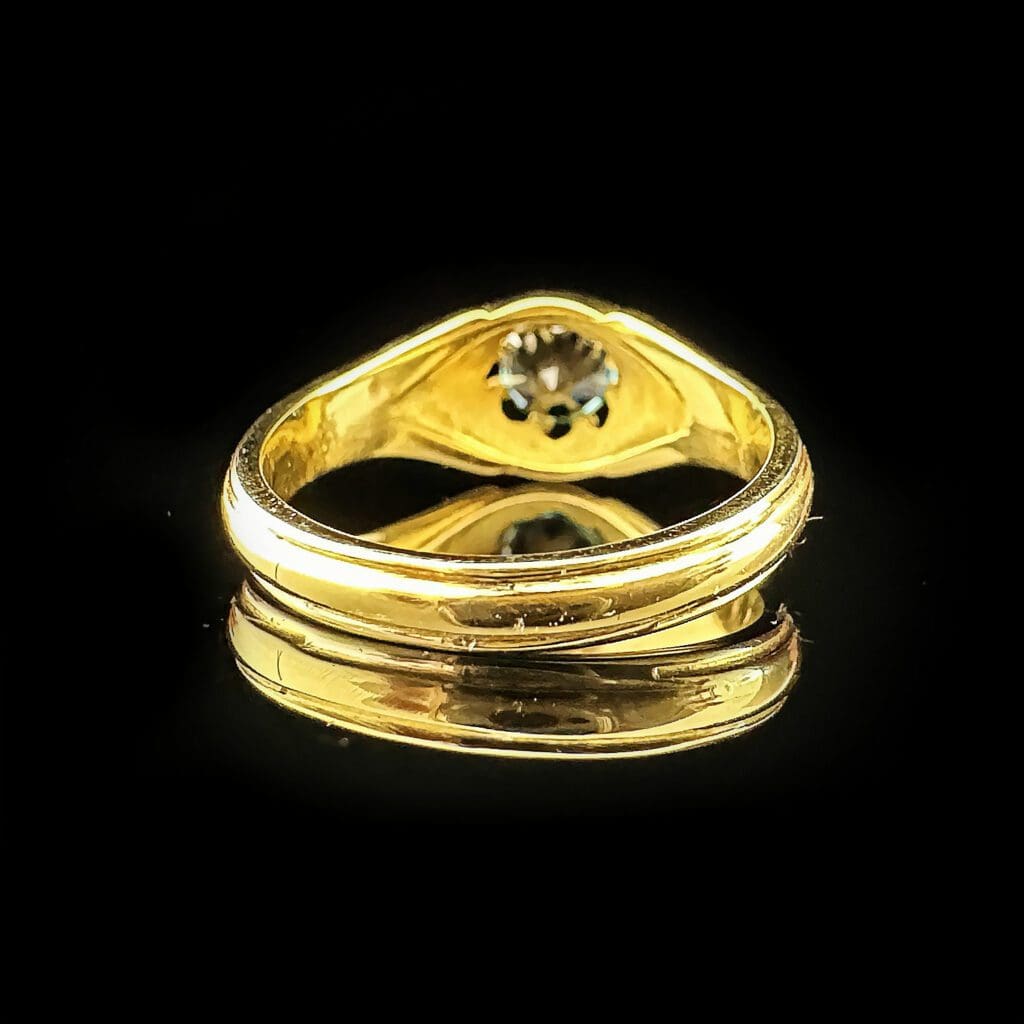 'Jetta'-Antique 18K yellow gold Australian sapphire signet ring - Image 6