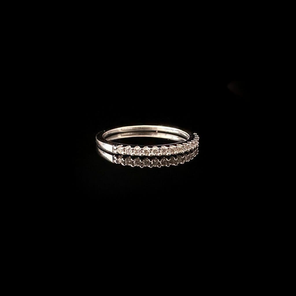 White diamond set white gold band ring - Image 3