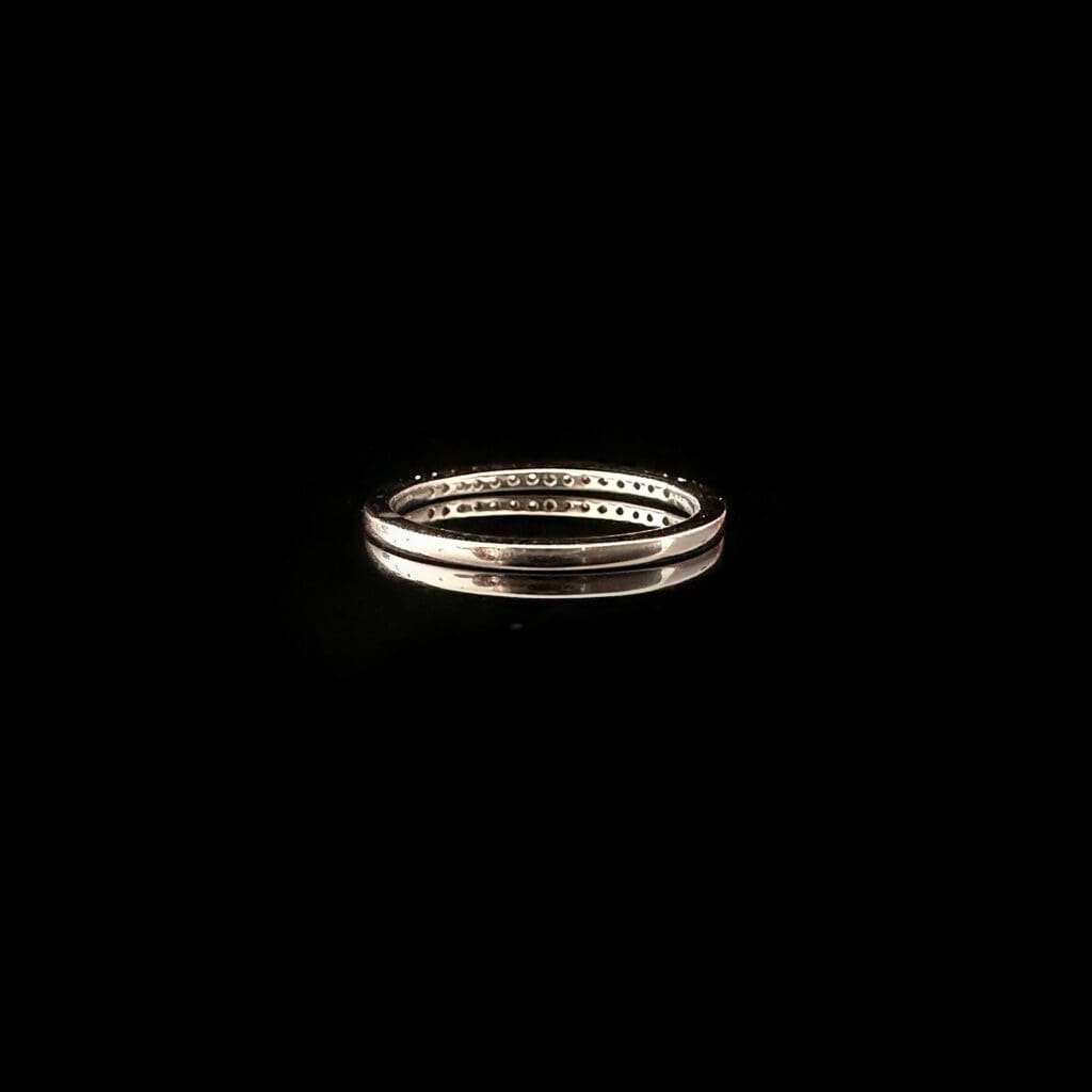 White diamond set white gold band ring - Image 5