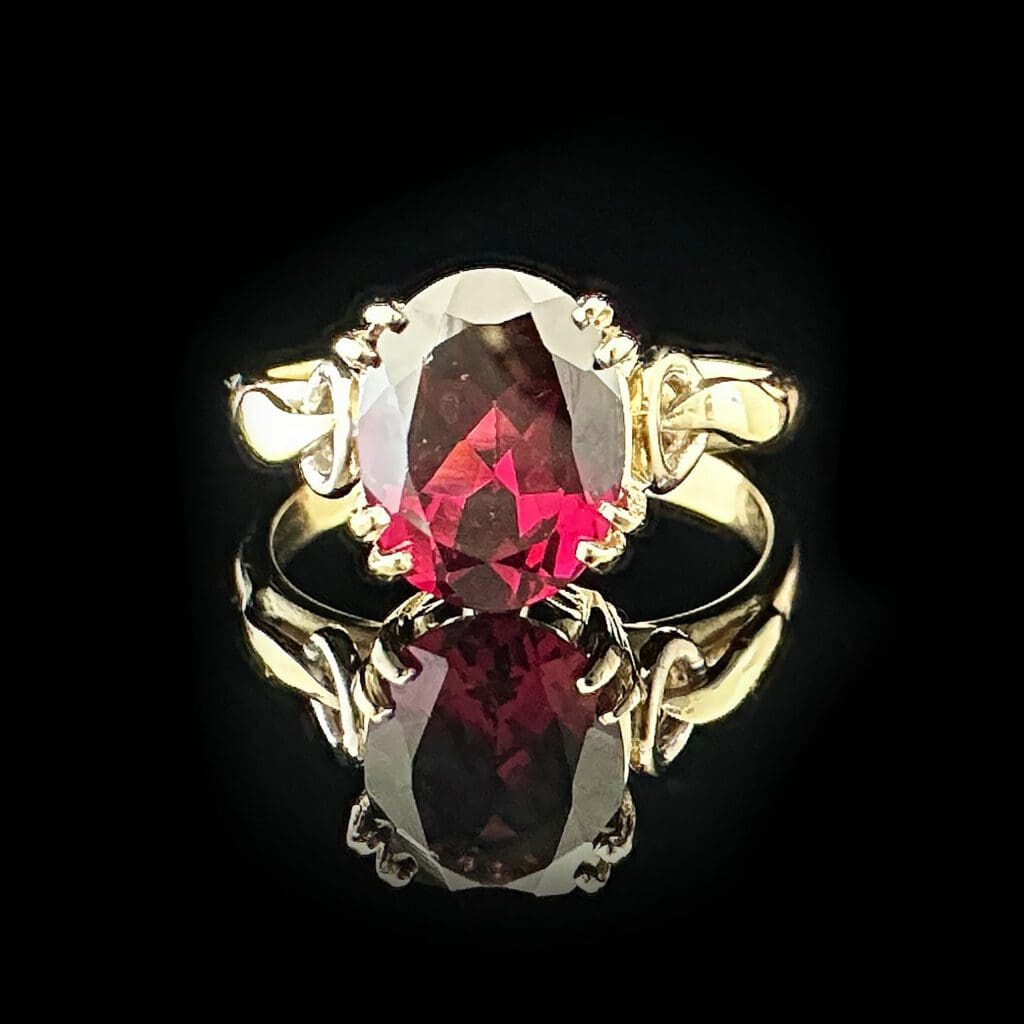 Rhodolite garnet ring