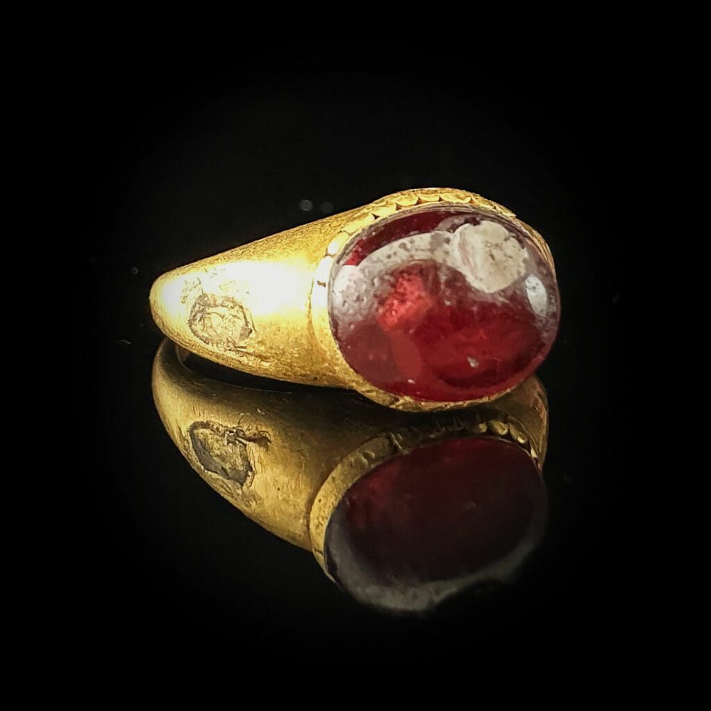 'Flavia'-Ancient Byzantine gold garnet ring circa 600 AD - Image 7