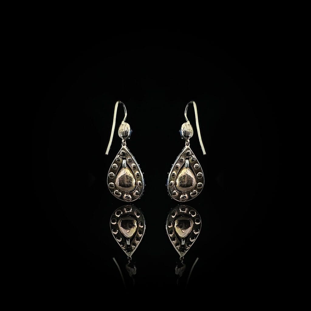 Antique Georgian teardrop diamond earrings - Image 3