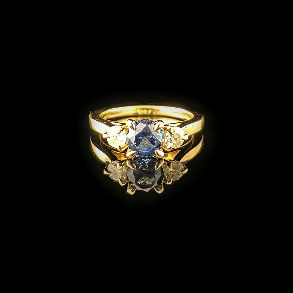 'Gemma'-Australian sapphire diamond handmade gold ring