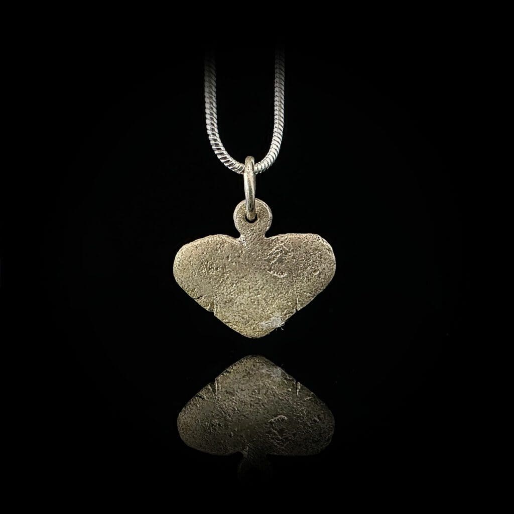 Flat silver Viking heart pendant