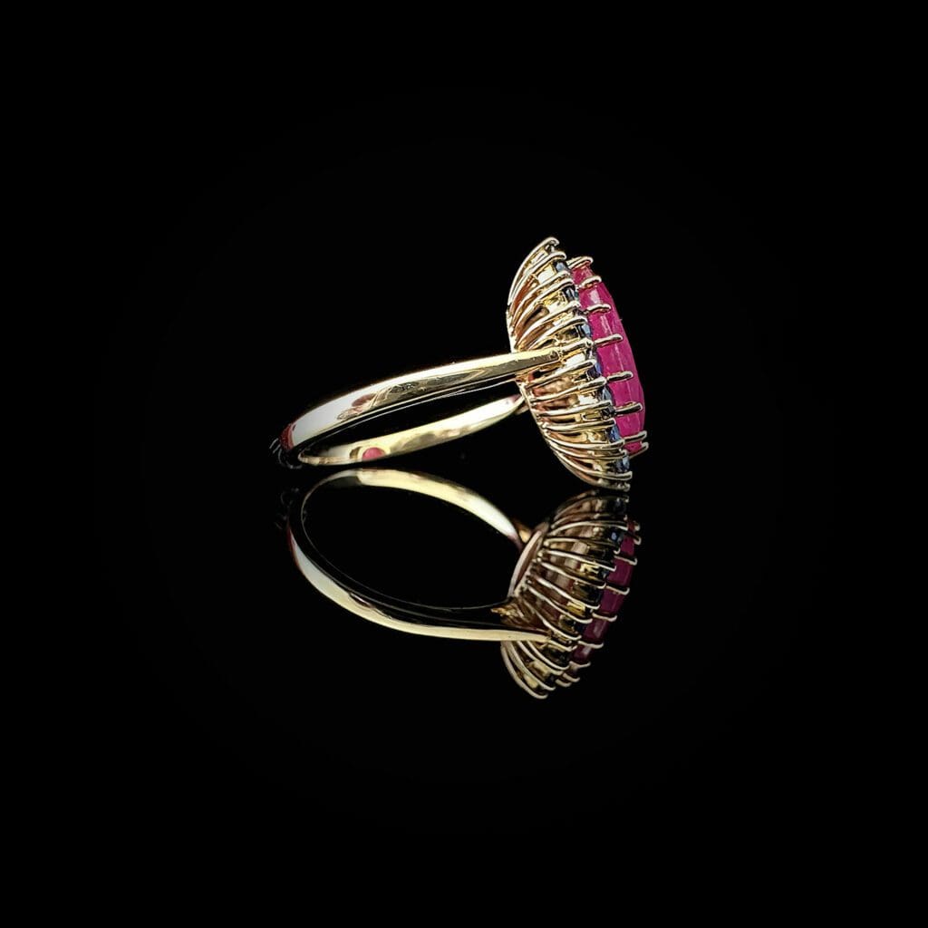 Rose gold ruby sapphire ring - Image 4