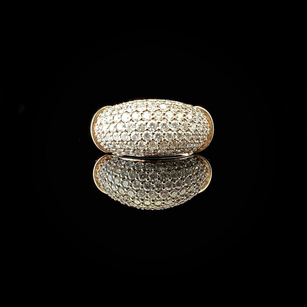 18K rose gold pave diamond ring - Image 2