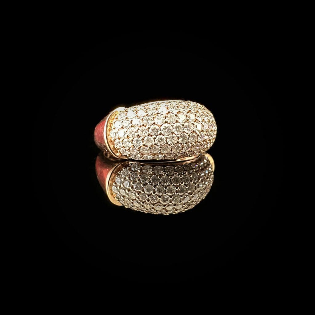 18K rose gold pave diamond ring - Image 3