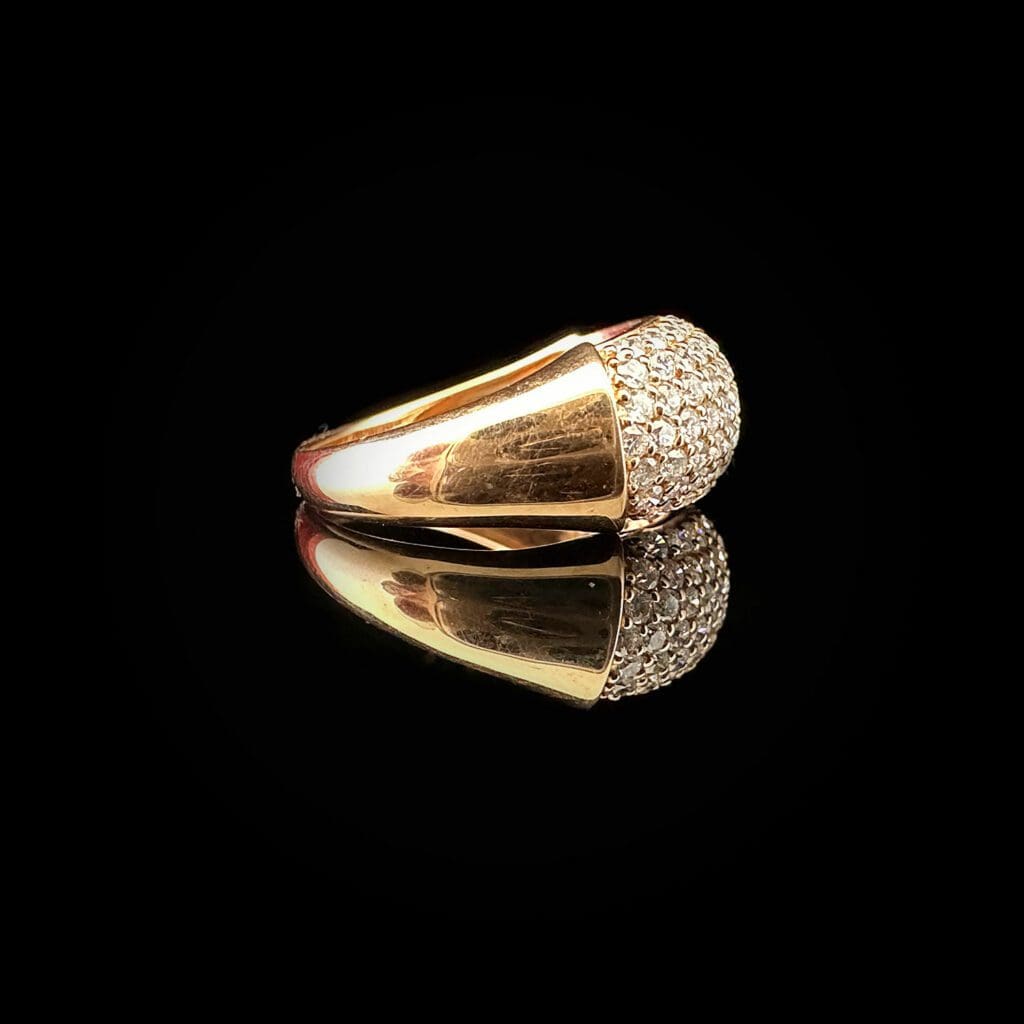 18K rose gold pave diamond ring - Image 5