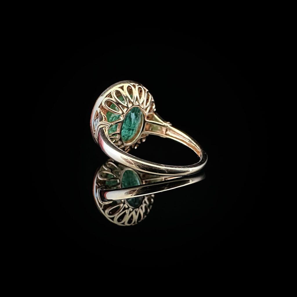 'Irena'-Emerald ruby diamond rose gold ring - Image 6