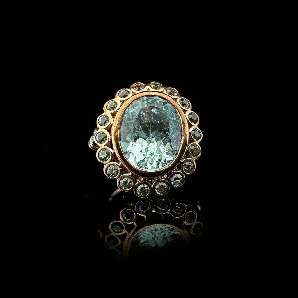 'Aquaria'-Aquamarine yellow sapphire diamond ring - Image 2