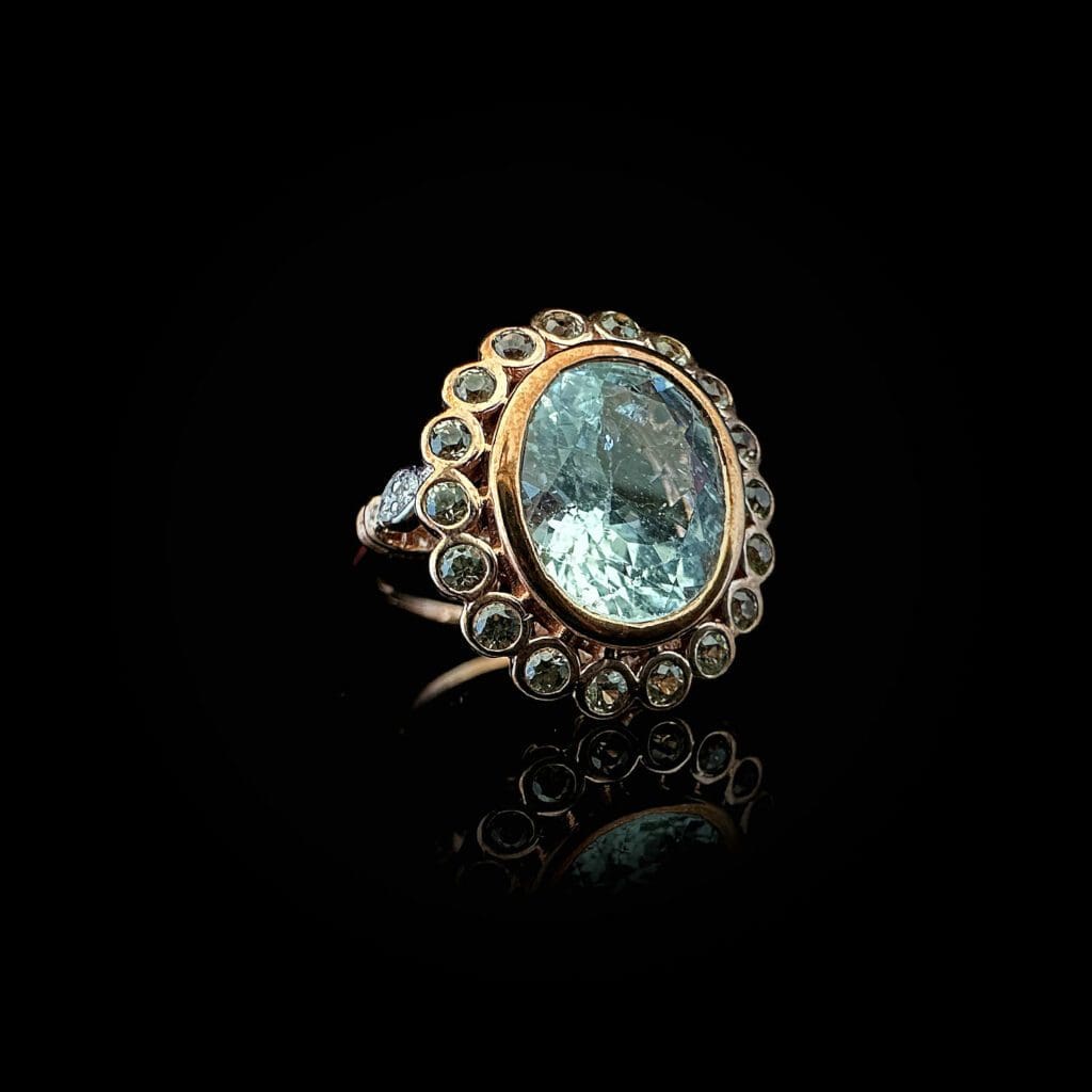 'Aquaria'-Aquamarine yellow sapphire diamond ring - Image 3