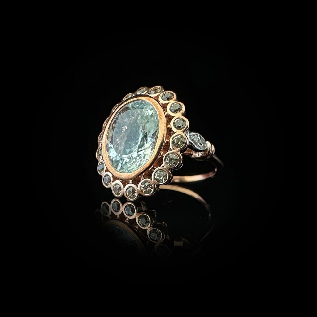 'Aquaria'-Aquamarine yellow sapphire diamond ring - Image 7