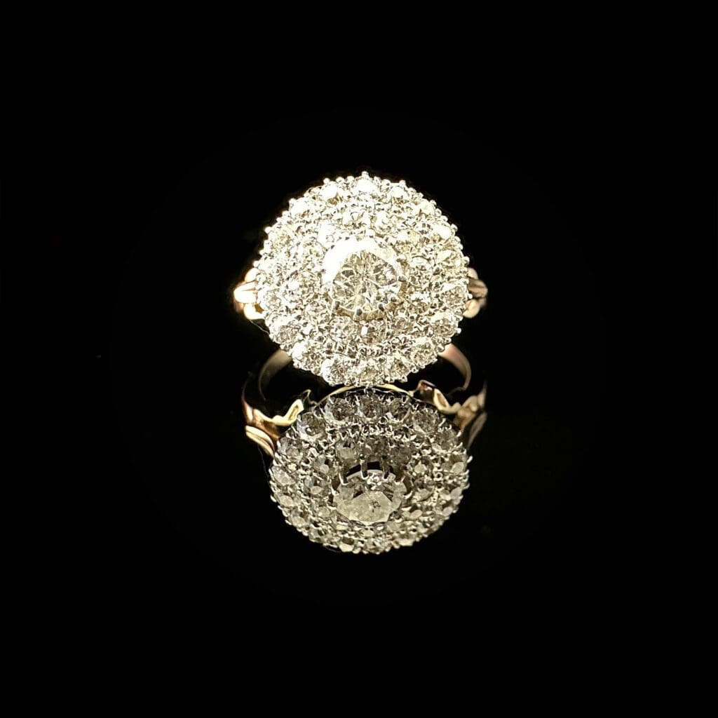 'Madeleine'-Antique round diamond cluster ring