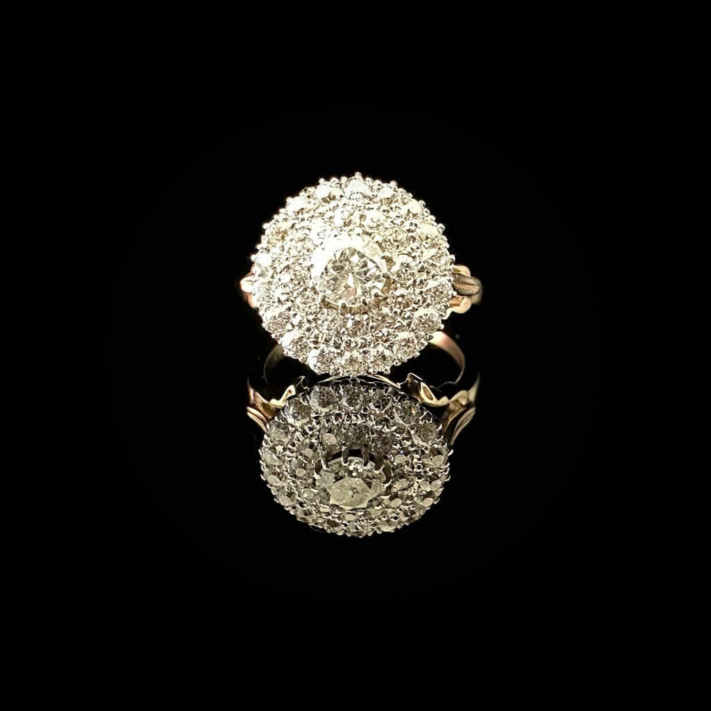 'Madeleine'-Antique round diamond cluster ring - Image 7