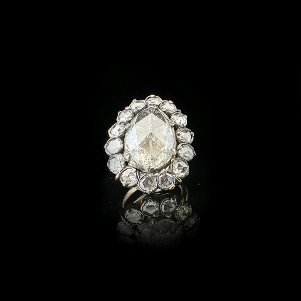 'Maximilian'-Three carat antique diamond cluster ring