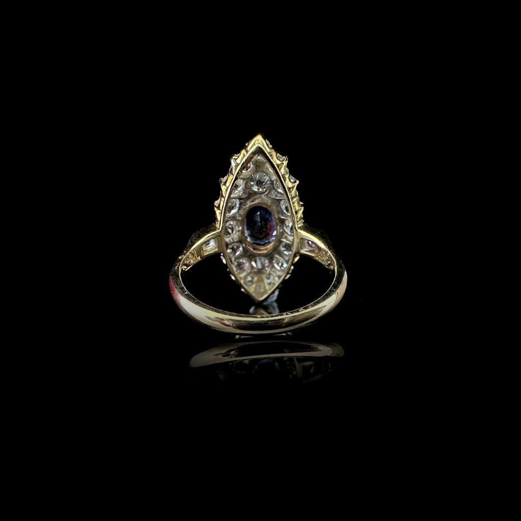 'Euphrasia'-Victorian marquise sapphire diamond ring - Image 5