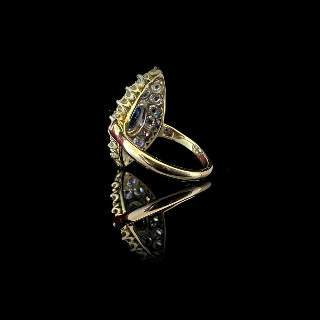 'Euphrasia'-Victorian marquise sapphire diamond ring - Image 6