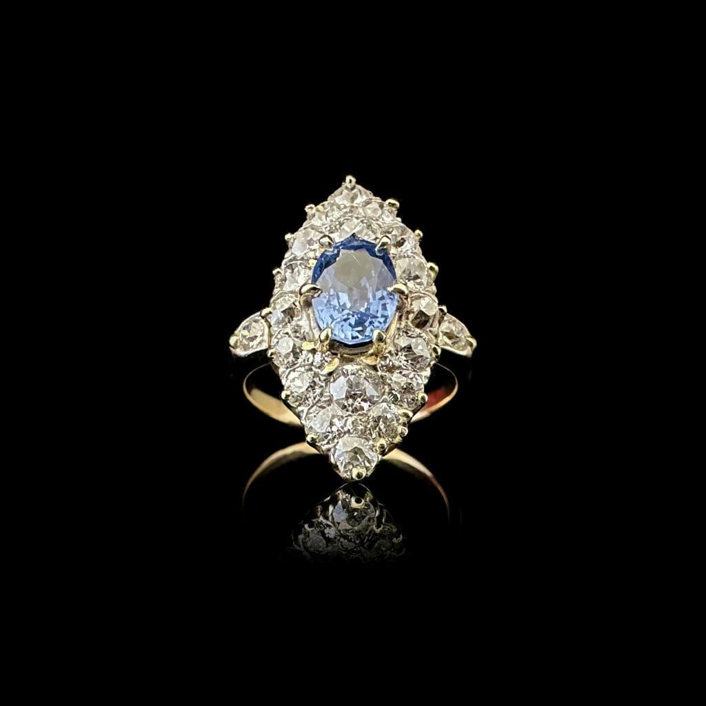 'Euphrasia'-Victorian marquise sapphire diamond ring