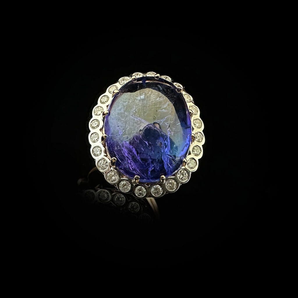 Tanzanite diamond dress ring