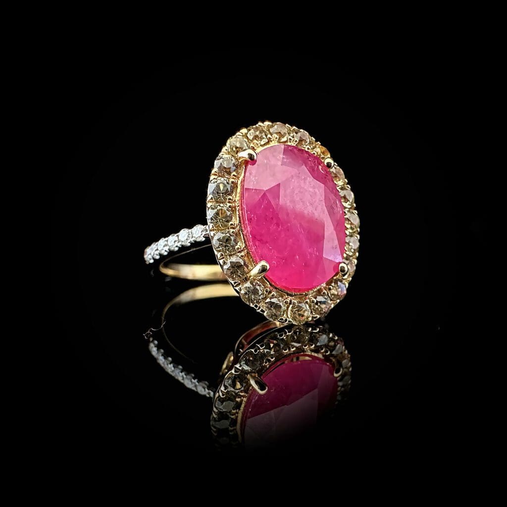 Ruby yellow sapphire diamond ring - Image 3