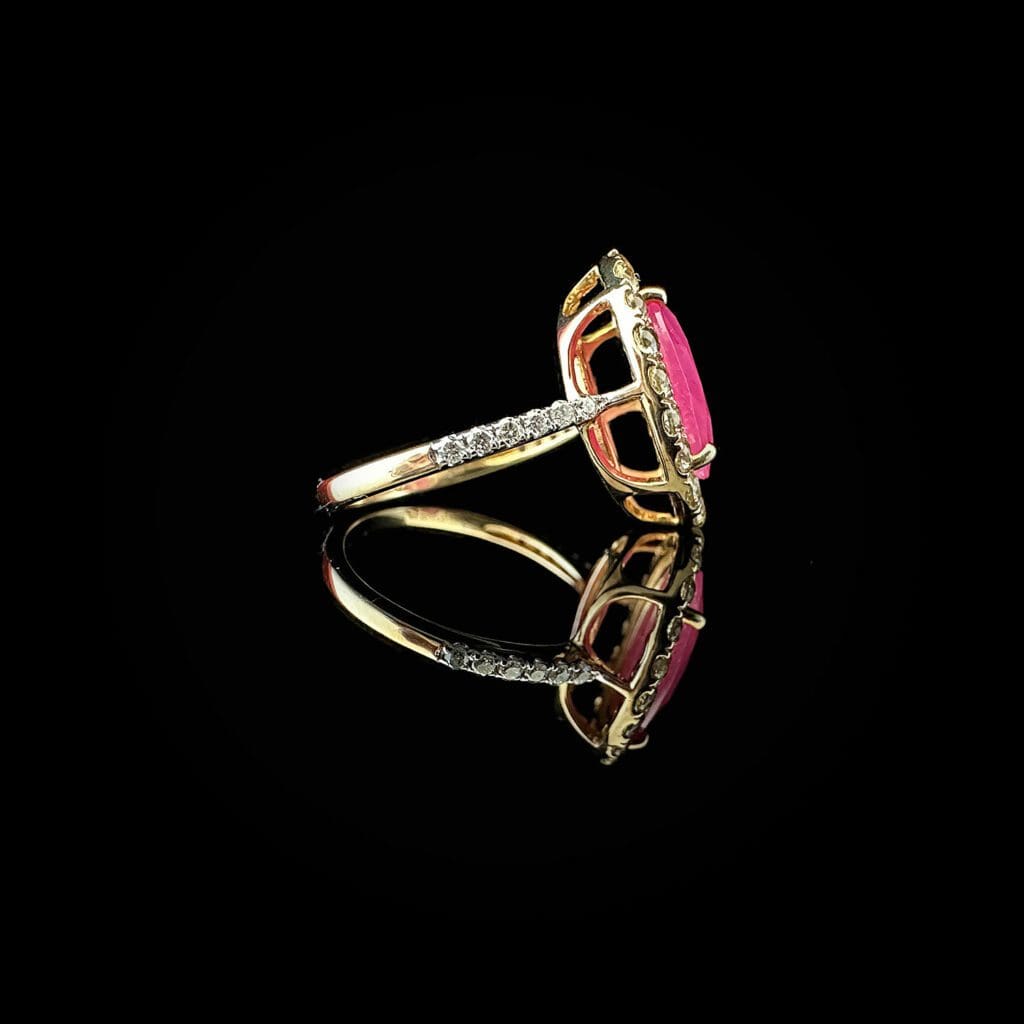 Ruby yellow sapphire diamond ring - Image 4