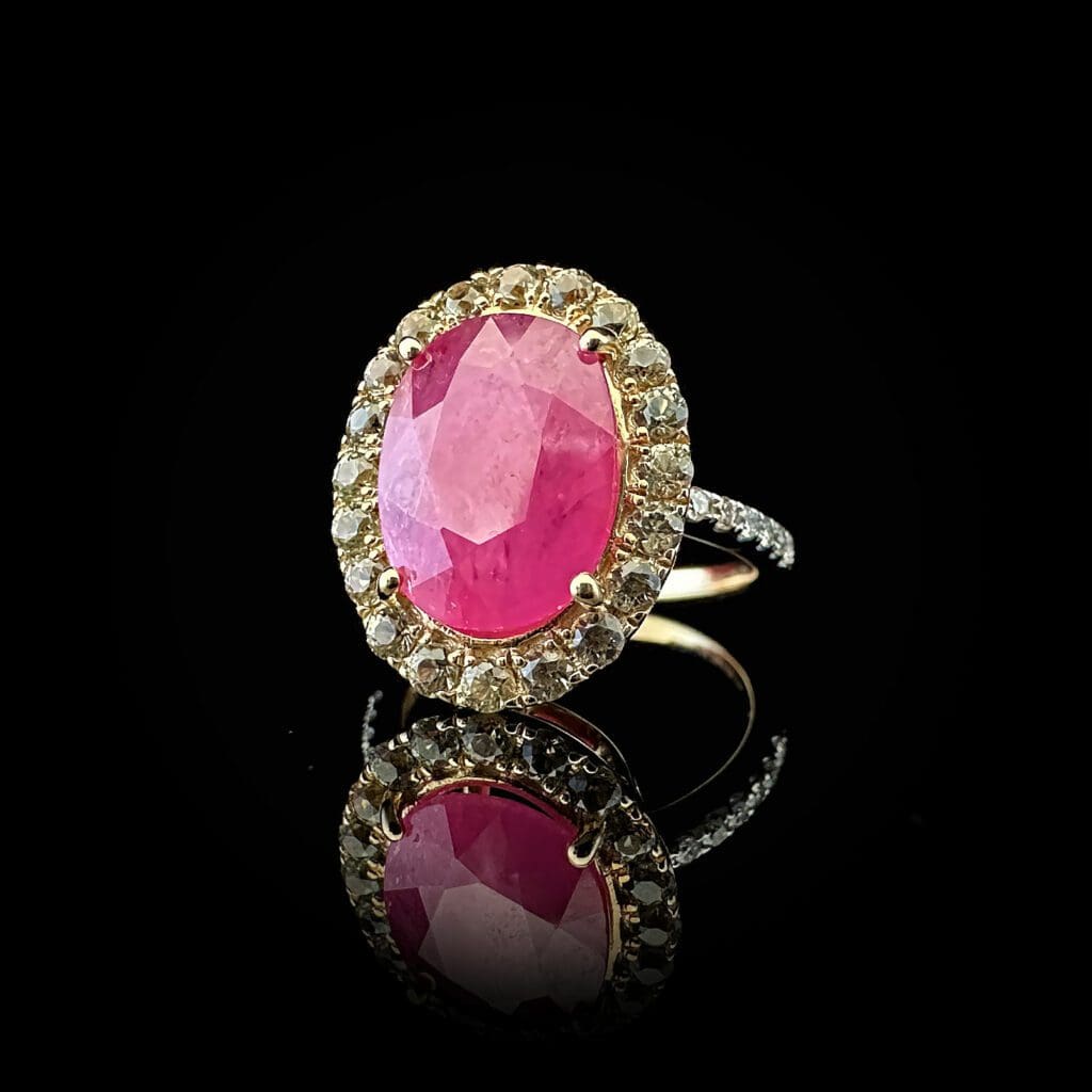 Ruby yellow sapphire diamond ring - Image 7