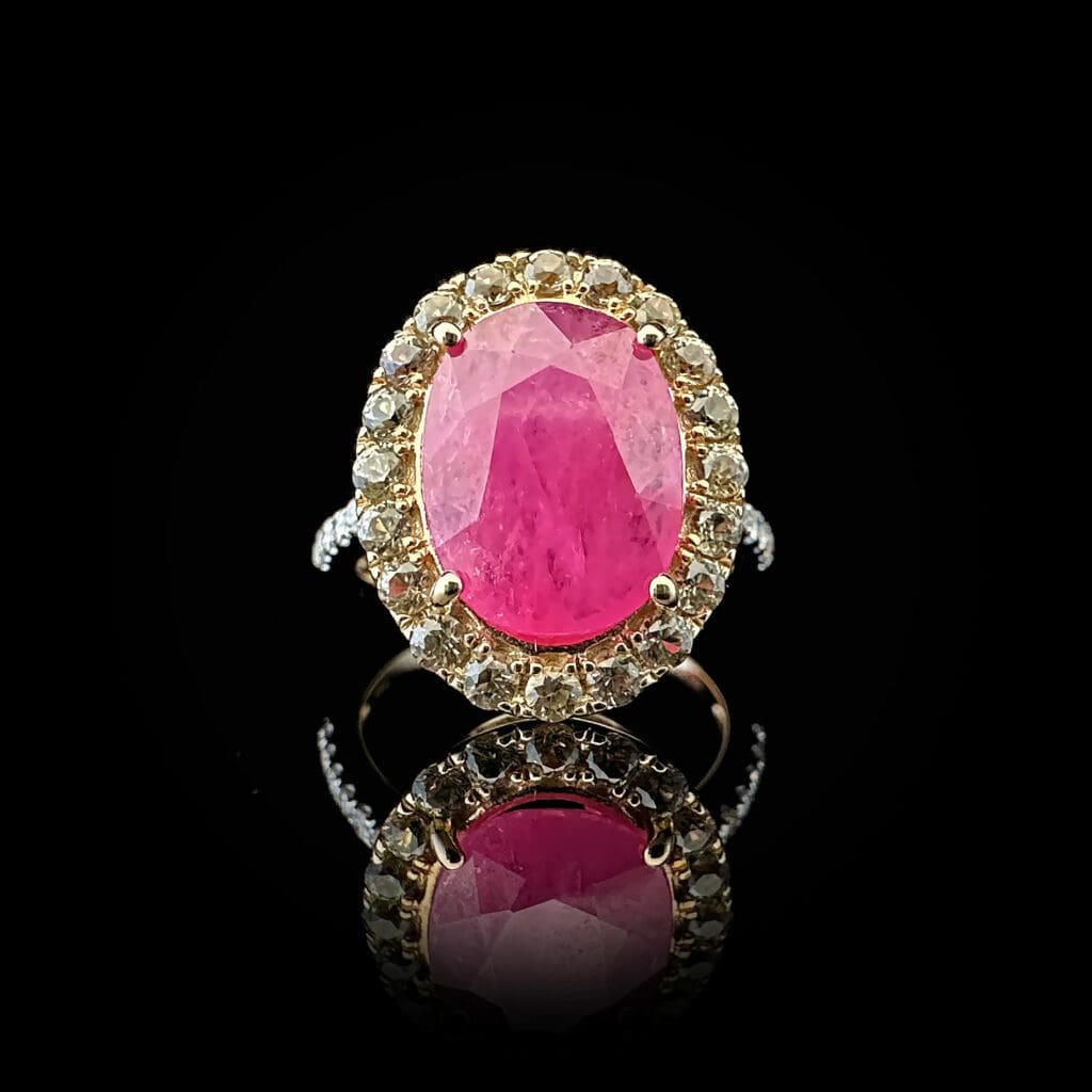 Ruby yellow sapphire diamond ring - Image 8