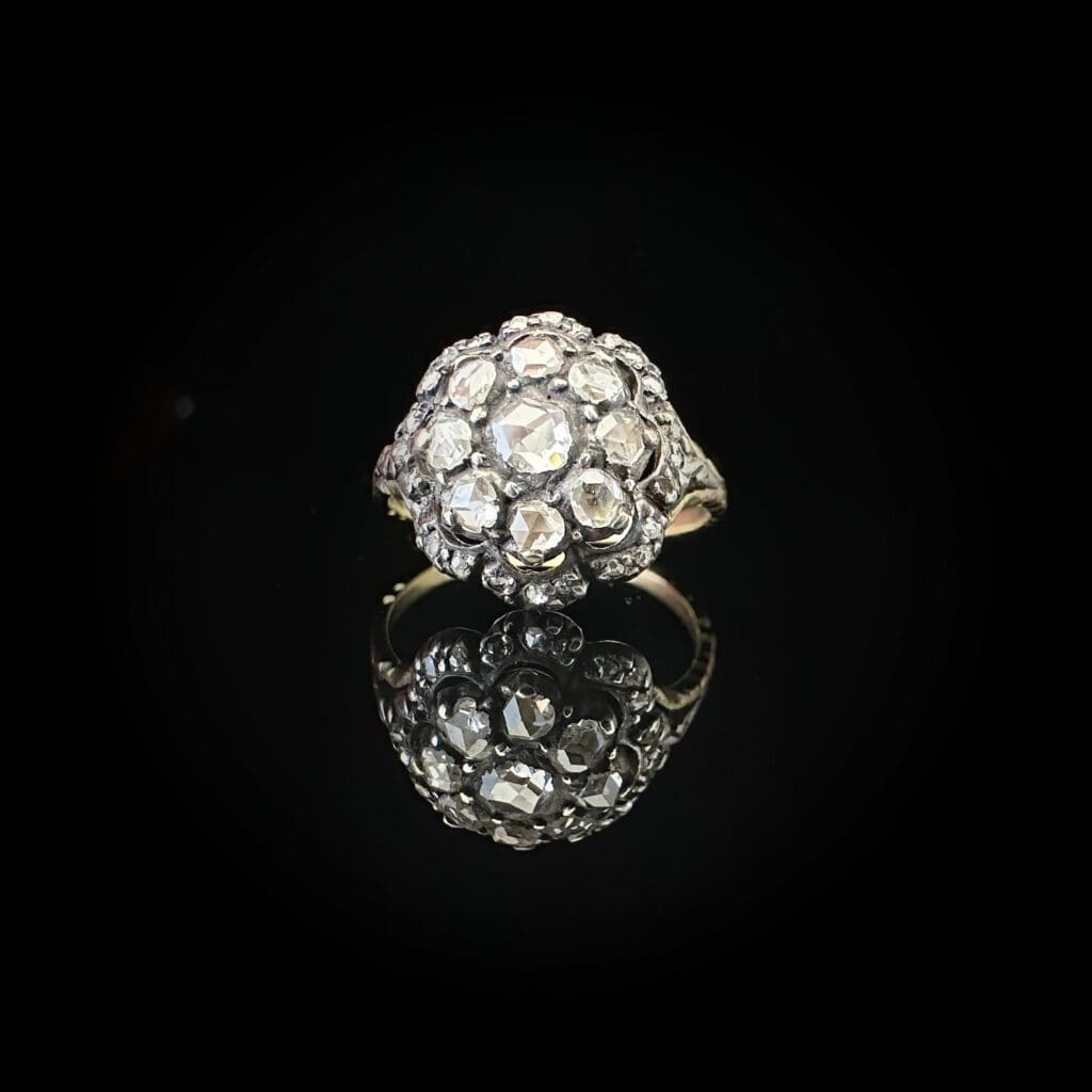 'Philomena'-Antique Georgian diamond flower cluster ring