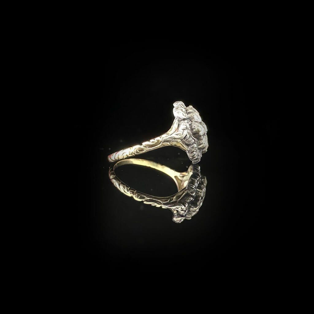 'Philomena'-Antique Georgian diamond flower cluster ring - Image 4