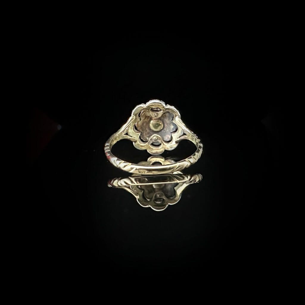 'Philomena'-Antique Georgian diamond flower cluster ring - Image 5