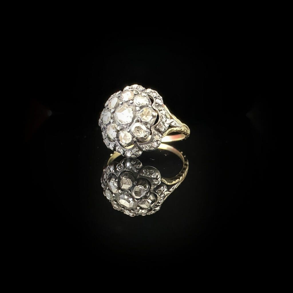 'Philomena'-Antique Georgian diamond flower cluster ring - Image 7